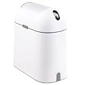 ELPHECO Touchless Motion Sensor Dustbin with Slow Descent | 7.5 Litres | Odour Seal Waterproof Trash Can for Bathroom, Bedroom, Kitchen, Office (White Golden)