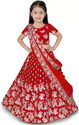 ELQPRI Girls Lehenga Choli Ethnic Wear Embroidered Lehenga, Choli and Dupatta Set (Red, Pack of 1)