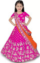 ELQPRI Girls Lehenga Choli Ethnic Wear Embroidered Lehenga, Choli and Dupatta Set (Pink, Pack of 1)