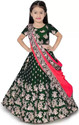 ELQPRI Girls Lehenga Choli Ethnic Wear Embroidered Lehenga, Choli and Dupatta Set (Green, Pack of 1)