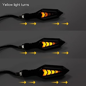 eltron turbo imported original waterproof arrow running blinker bright led indicators universal for all bike models motorcycle turn signal lights pack of 2 yellow with blue