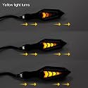 ELTRON TURBO Imported Original Waterproof Arrow Running Blinker Bright LED Indicators Universal For All Bike Models Motorcycle Turn Signal Lights (Pack of 2, Yellow With Blue)