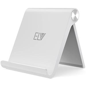 elv foldable portable tabletphone stand compatible phone holder for iphone android samsung oneplus xiaomi oppo vivo asus perfect for bedoffice homegift and desktop white tabletop