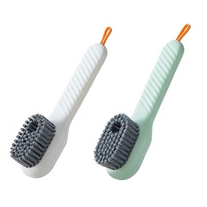 elvana pack of 2 multi-function hydraulic cleaning brush shoe cleaning brush laundry brush scrub brush with soap dispenser for bathroom kitchen soft laundry clothes and shoes scrubbing brush