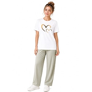 ELVIA Womens Pure Cotton Top and Pyjama