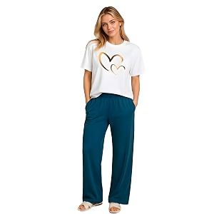 ELVIA Womens Pure Cotton Top and Pyjama