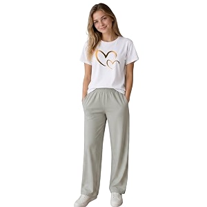 ELVIA Womens Pure Cotton Top and Pyjama