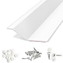 Elvone Garage Door Seal Top and Sides with Nails, 40 FT, White