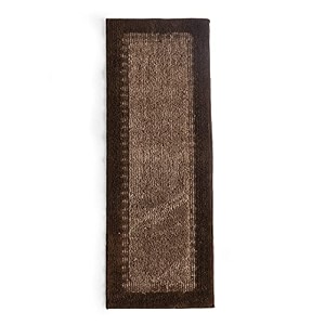 saral home elyeese micro durable amp washable multipurpose bedside runner for homekitchenliving arealobbyoffice entrance with anti skid backing  non-slip amp quick-drying mats_ brown_ 40x110 cm