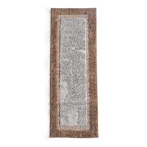 saral home easy living elyeese microfiber durable amp washable multipurpose bedside runner for homekitchenliving arealobbyoffice entrance with anti skid backing taupe 40 cm x 110 cm