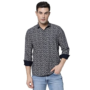 ELYYORK Adwyn Peter Mens Cotton Printed Regular