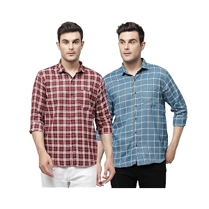 ELYYORK Mens Checkered Regular Fit Shirt