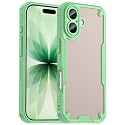 Elzzi Semi-Transparent Frosted Back Cover for iPhone 17 Case PC + TPU Finish Protective Slim Matte Shockproof with Anti-Fingerprint Phone Back Cover for Men &amp; Women - Green