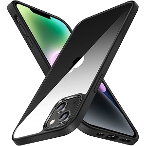 elzzi designed for iphone 14 cover matte rugged back cover camera amp drop protection translucent hard back protective slim thin case polycarbonate back cover black