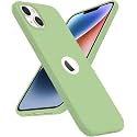 Elzzi Liquid Silicone Cover Compatible with iPhone 14 Case (6.1 inch) 3 Layer Microfiber Logo Cut Lining Covers Phone Cases Full Body Protective Wireless Charging Shockproof Back Cover (Matcha Green)