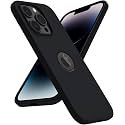 Elzzi Microfiber Logo Cut Cover Compatible for iPhone 13 Pro Case Liquid Silicone Cases Full Body 4 Layer Protective Covers Shockproof Back Cover with High Raised Camera Lips- Black