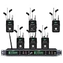 W IN-MIX UHF Wireless in Ear Monitor System, 2 Channel with 6 Bodypacks Mono IEM System, PLL Technology, 300ft Range, Ultra-Low Latency for Live Stage, Recording Studio & Musicians