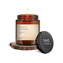 EM5 Focus &amp; Meditate Aromatherapy Scented Candle | Mahogany &amp; Sage | 100% Natural Wax | Upto 40 Hours of Clean Burning | Smokeless &amp; Non-Toxic Candles | 100gm
