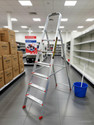 EMAC Aluminium 6 Steps Folding Ladder for Home, Shops and Office Use Slip Resistant Aluminium Ladder