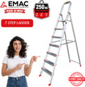 EMAC Aluminium Heavy-Duty 7 Steps Ladder for Home-6.56 Feet(200 CM) Anti Slip Folding Aluminium Ladder