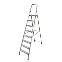 EMAC Aluminium Ladder with Safety Locking Mechanism- Foldable Design | Heavy-Duty 163.9 CM (5.38 ft Alloy with Non-Slip Steps, Rust Free and Extra Safety Hinges for Home and Outdoors (5-Steps)