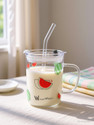 EMAILYA RETAILS Printed Milk Glass Sipper Jar