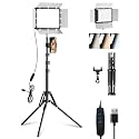 EMART 1-Pack LED Video Light Kit with Phone Holder &amp; Barndoor