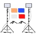 EMART 2 Pack LED Video Light with 53inch Adjustable Tripod Stand