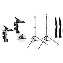 EMART 7 Ft Light Stand for Photography, Portable Photo Video Tripod Stand x 2 Pack +Photography Reflector Holder x 2 Pack for for Speedlight, Flash, Softbox, Umbrella, Strobe Light, Camera, Photograpy