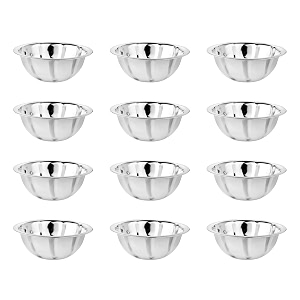 embassy stainless steel light-weight curve mixing bowls for kitchen  size - 2  capacity - 1000 ml  pack of 12  bowls for baking mixing atta storing and serving  ideal for gifting