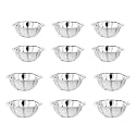 EMBASSY Stainless Steel Light-Weight Curve Mixing Bowls for Kitchen Pack of 12 | Size - 1 (700 ml) and 2 (1000 ml) Each 6 Pieces | Bowls for Baking, Mixing Atta, Storing &amp; Serving | Ideal for Gifting