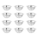 EMBASSY Stainless Steel Light-Weight Curve Mixing Bowls for Kitchen | Size - 2 | Capacity - 1000 ml | Pack of 12 | Bowls for Baking, Mixing Atta, Storing and Serving | Ideal for Gifting