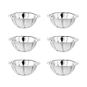 EMBASSY Stainless Steel Light-Weight Curve Mixing Bowls for Kitchen | Size - 2 | Capacity - 1000 ml | Pack of 6 | Bowls for Baking, Mixing Atta, Storing and Serving | Ideal for Gifting