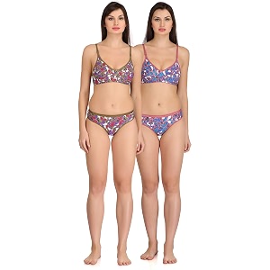 Embibo Women Cotton Bra Panty Set for