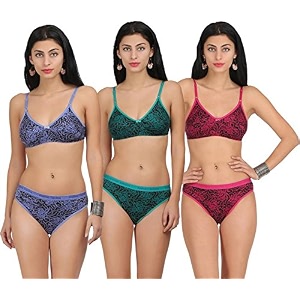 Embibo Womens Cotton Bra and Panty Set