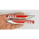 Emblems for Car &amp; Bike Metal Lo.go and Grill Me.tal Lo.go, Auto Accessories for Car Emblem 3D Badge Auto Racing Sport Sticker Grand Tourer Decal. (Chrome RED Side Fender GTI Emblem)