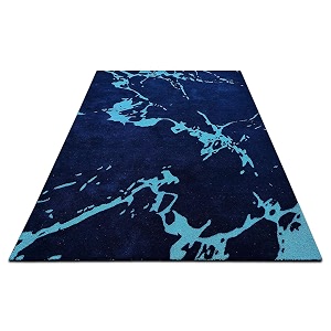 Embossed Handmade Wool Thick Geometrical Carpet is