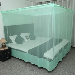 plain mosquito net for king size bed  premium soft fabric  king bed  fine mesh  breathable design  easy to wash fold amp store green king bed 7x8