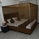 Plain Mosquito Net for King Size Bed | Premium Soft Fabric | King Bed | Fine Mesh | Breathable Design | Easy to Wash, Fold &amp; Store (Khakhi, King Bed (7x8))