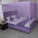 Plain Mosquito Net for Queen Size Bed | Premium Soft Fabric | Queen Bed | Fine Mesh | Breathable Design | Easy to Wash, Fold &amp; Store (Purple, Queen Bed (6x7))