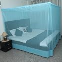 Plain Mosquito Net for Double Bed | Premium Soft Fabric | Fine Mesh | Breathable Design | Easy to Wash, Fold &amp; Store (Blue, Doubel Bed(5X7))