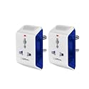 Embox Multi Plug Adapter with USB Ports Type C &amp; A | Universal 2-Pin Plug Socket | Multi USB Charger Adapter Compact Fast Charging Power Adapter Plug for Phones, Tablets &amp; Devices Pack of 2