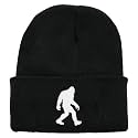 Embroidered Bigfoot Acrylic Plain Wild Big Foot Sasquatch Knit Cuff Hat for Men Women, Warm Slouchy Beanie