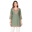Embroidered Chikankari Kurti with Kashmiri Aari Work