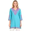 Embroidered Chikankari Kurti with Kashmiri Aari Work