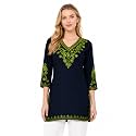 Embroidered Chikankari Kurti with Kashmiri Aari Work