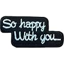 Embroidered,Iron-on Patch DIY Clothes Sticker Trim Embellishments Applique (Happy with You)