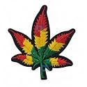 Embroidered,Iron-on Patch DIY Clothes Sticker Trim Embellishments Applique (Green Yellow Red Leaf)