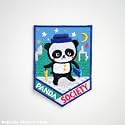 Embroidered Patch, Iron-on Patch DIY Clothes Sticker Trim Embellishments Applique (Panda Society)