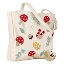 Miss Adola Embroidery Canvas Tote Bag with Pocket &amp; Buckle